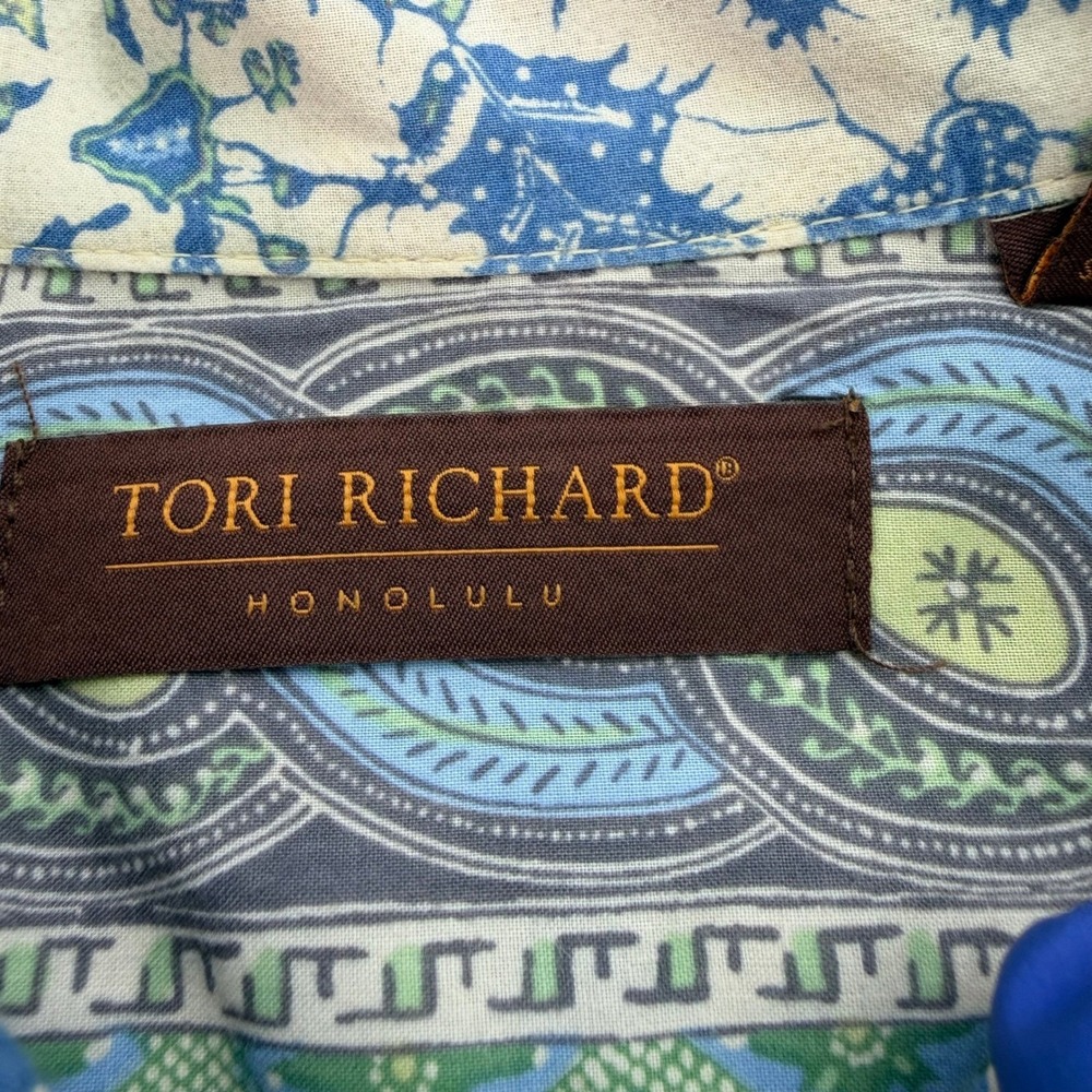 Tori Richard Shirt Mens Large Button Up 100% Cotton Lawn Short Sleeve USA Made - Picture 2 of 10